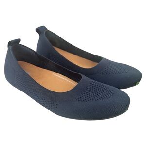 FITFLOP ALLEGRO KNIT MIDNIGHT NAVY BALLET FLATS SIZE 10